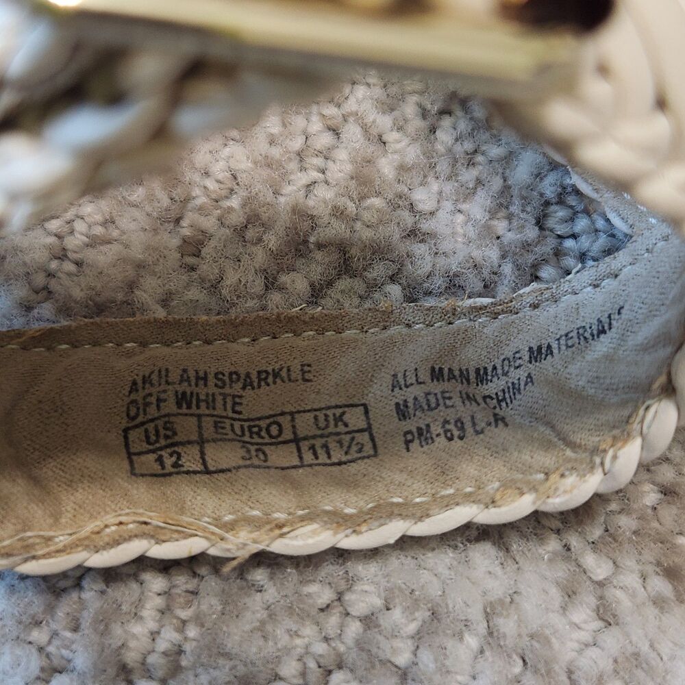 Stuart Weitzman girl Akilah Sparkle Off-White Wedge Espadrille Sandal size 12 - Picture 7 of 10